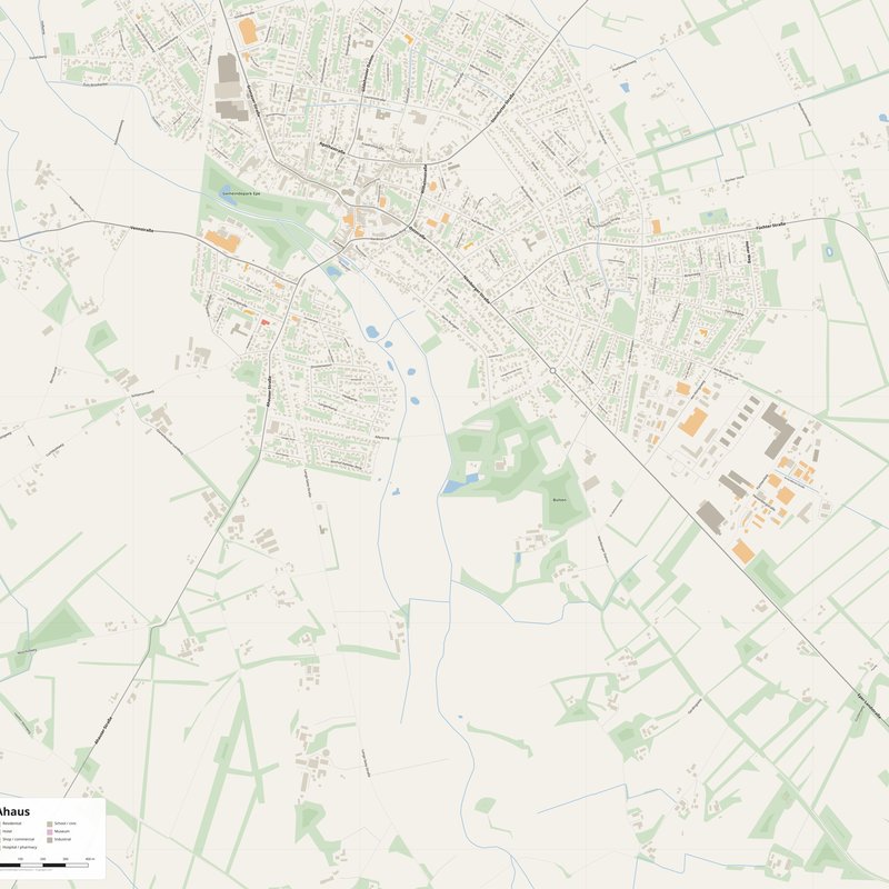 Stadtplan Ahaus PDF — Karte mit Hausnummern zum Ausdrucken