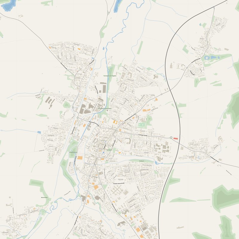Aichach Map PDF — Printable Street Map Poster with House Numbers
