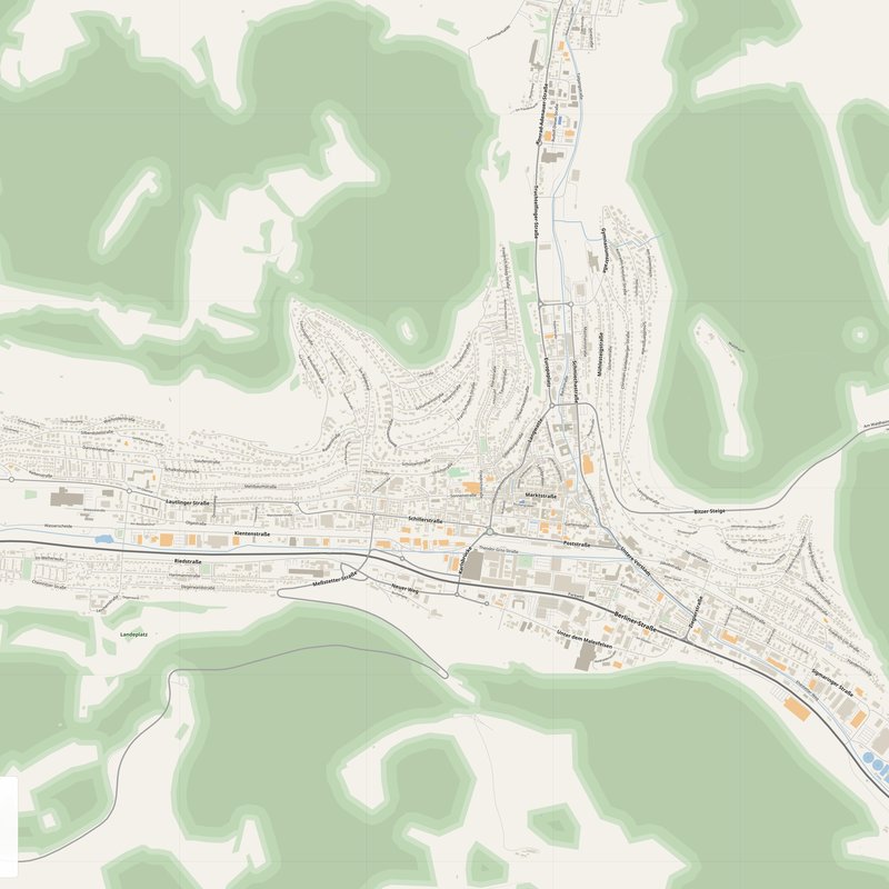 Albstadt Map PDF — Printable Street Map Poster with House Numbers