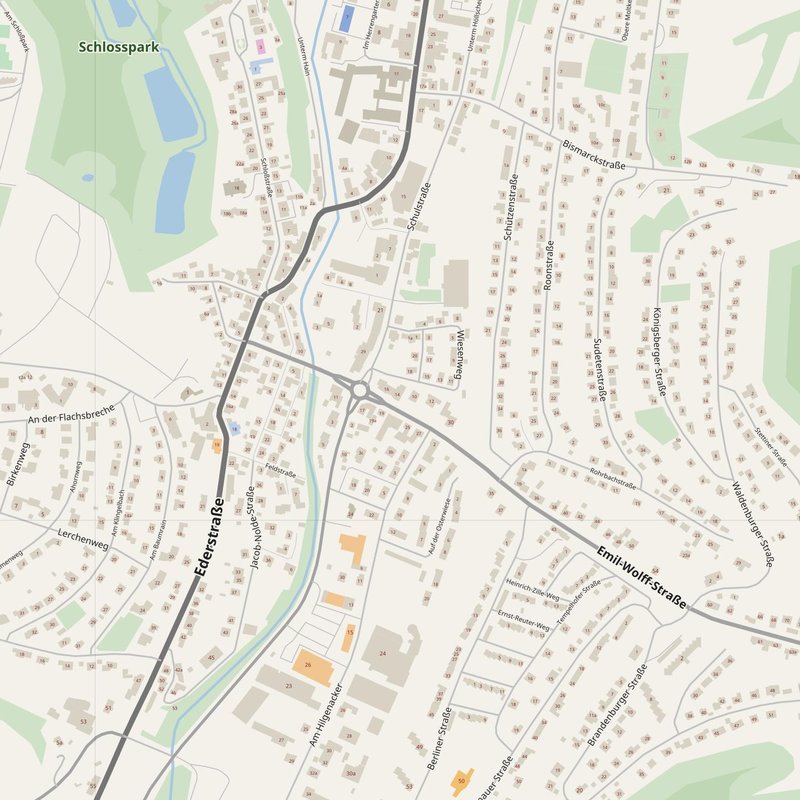 Bad Berleburg street map with house numbers — printable address map PDF, Germany