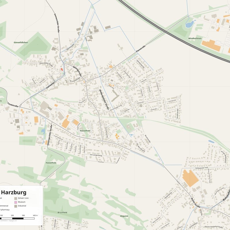 Bad Harzburg Map PDF — Printable Street Map Poster with House Numbers