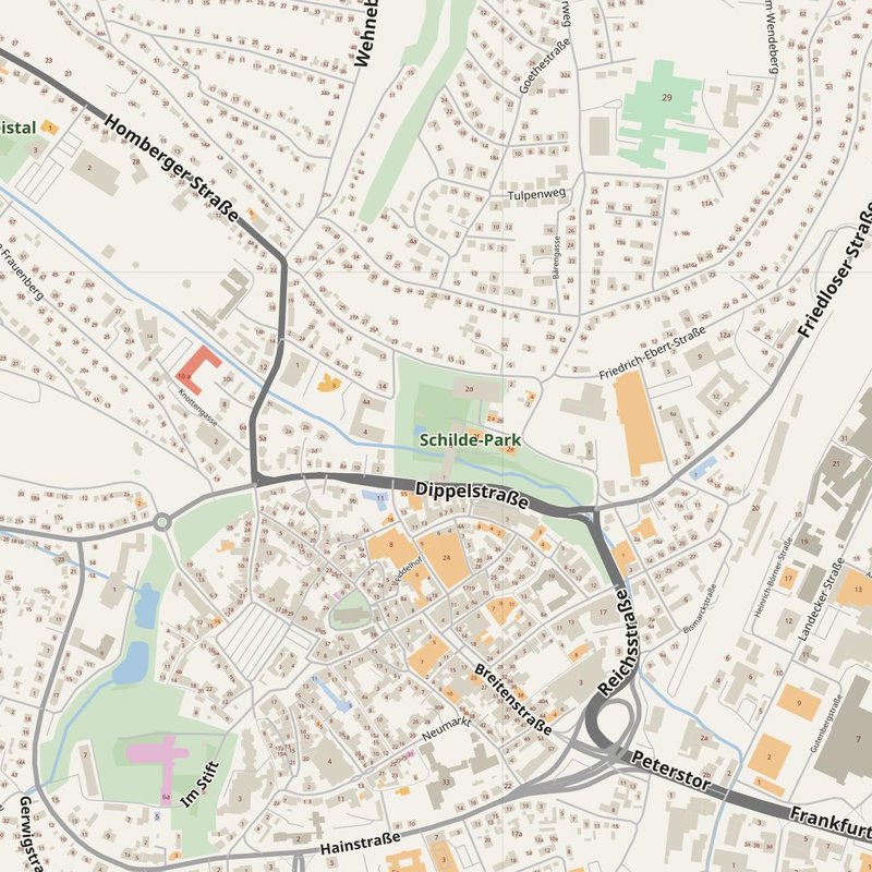Bad Hersfeld street map with house numbers — printable address map PDF, Germany