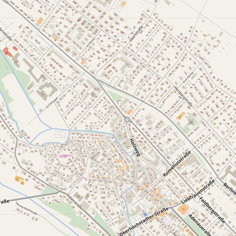 Bad Homburg vor der Höhe street map with house numbers — printable address map PDF, Germany