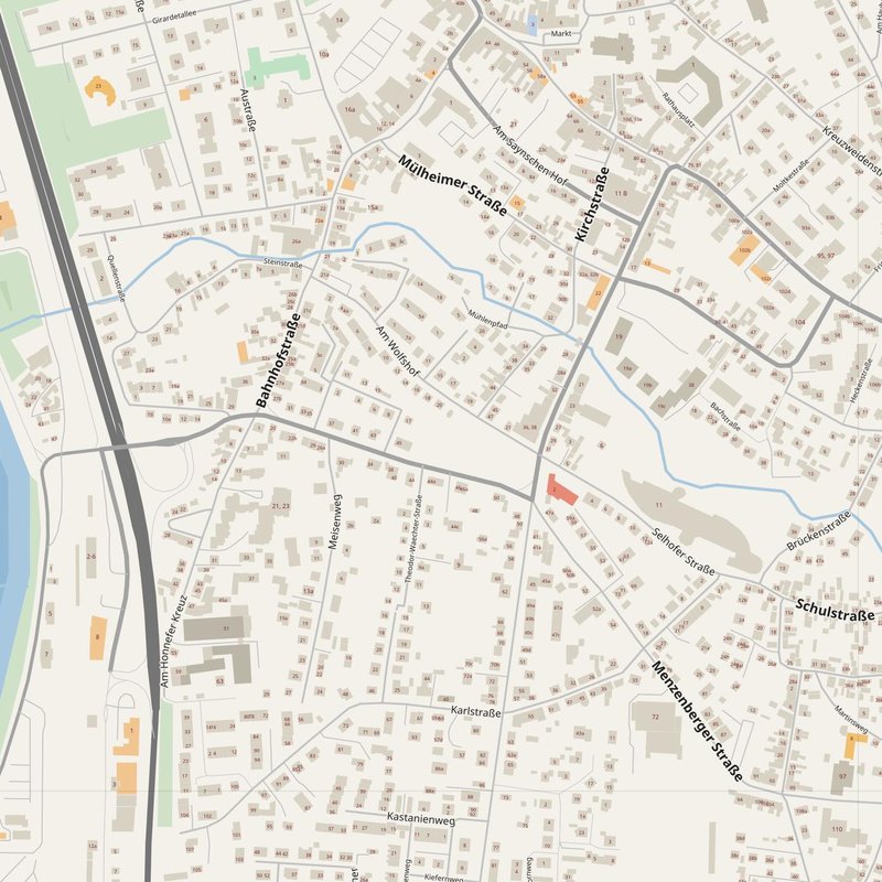 Bad Honnef street map with house numbers — printable address map PDF, Germany