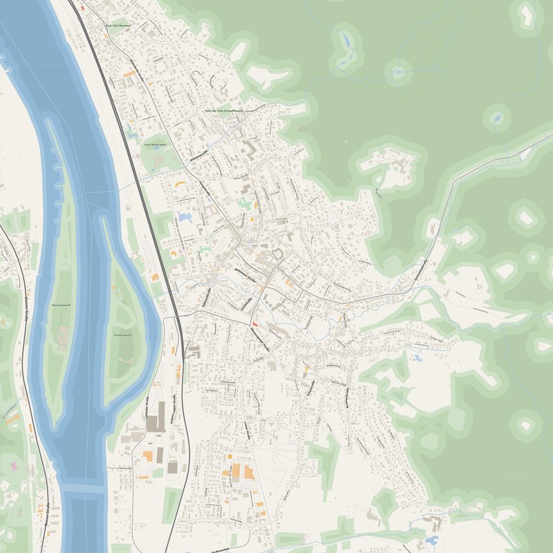 Bad Honnef Map PDF — Printable Street Map Poster with House Numbers
