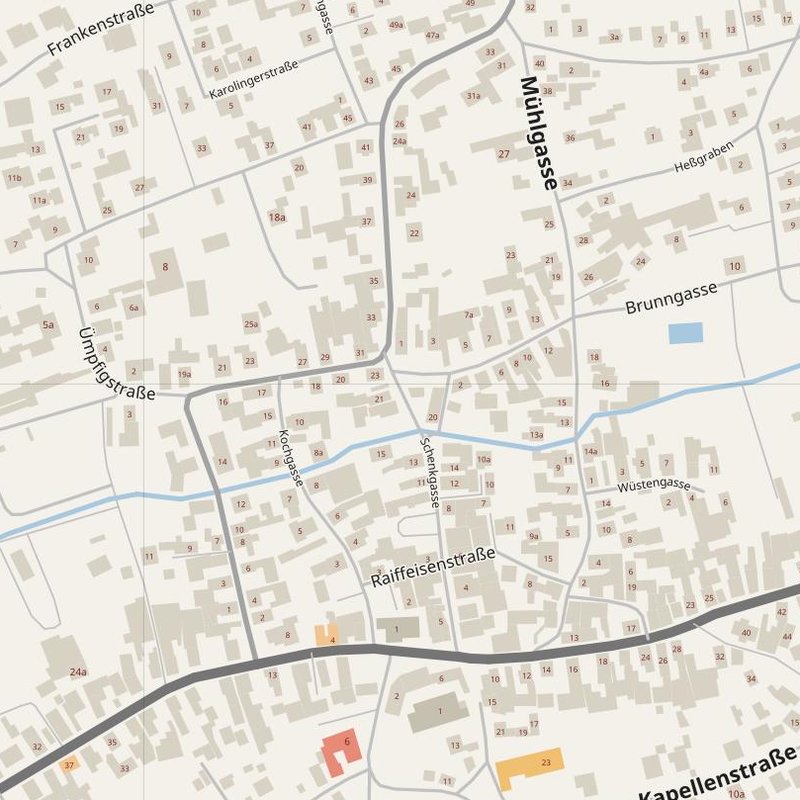 Bad Kissingen street map with house numbers — printable address map PDF, Germany