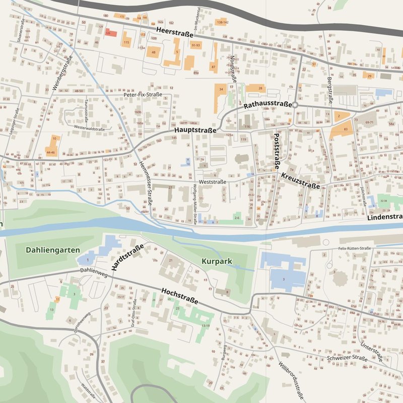 Bad Neuenahr-Ahrweiler street map with house numbers — printable address map PDF, Germany