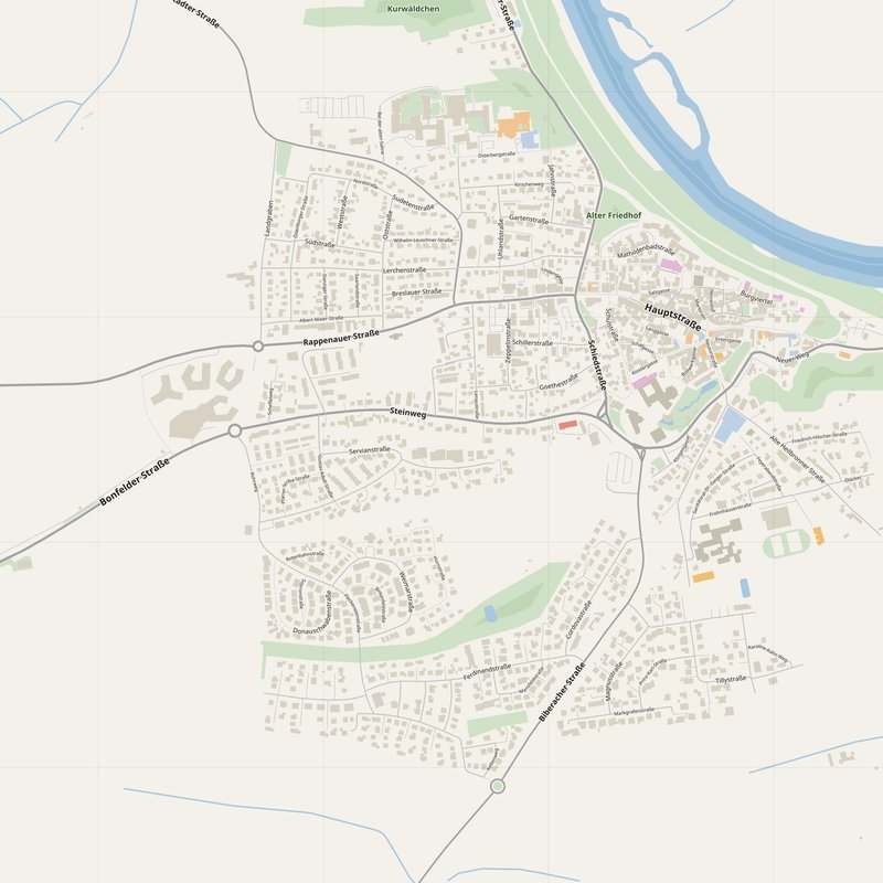 Bad Rappenau Map PDF — Printable Street Map Poster with House Numbers