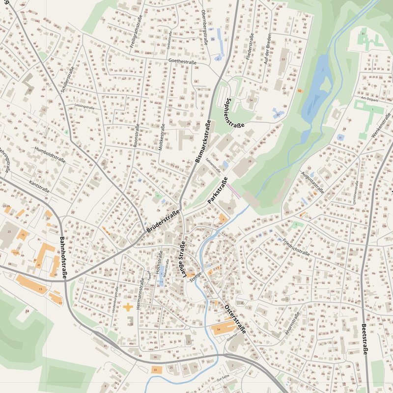 Bad Salzuflen street map with house numbers — printable address map PDF, Germany