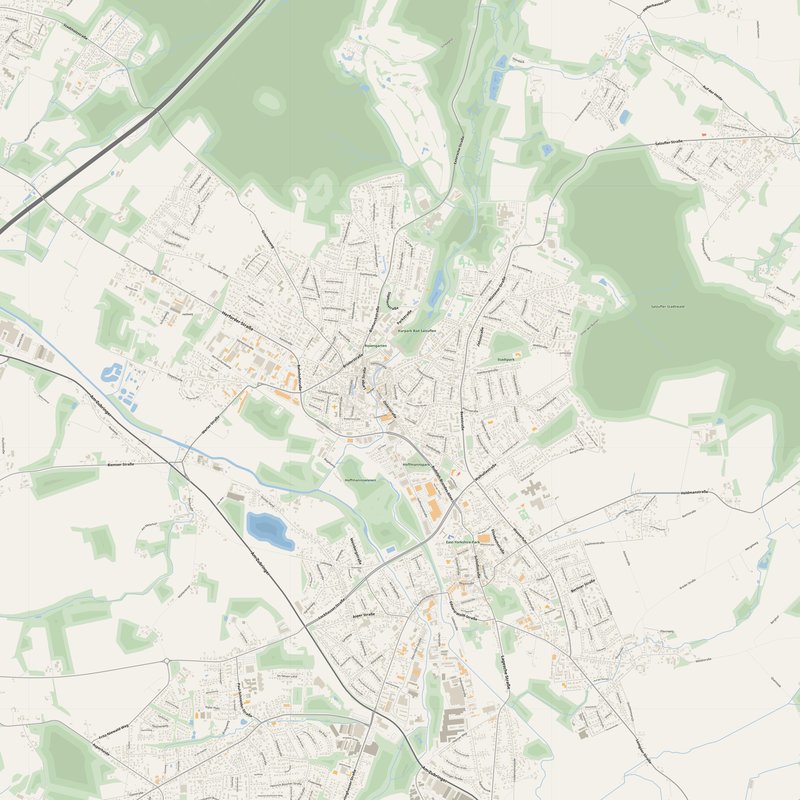 Bad Salzuflen Map PDF — Printable Street Map Poster with House Numbers