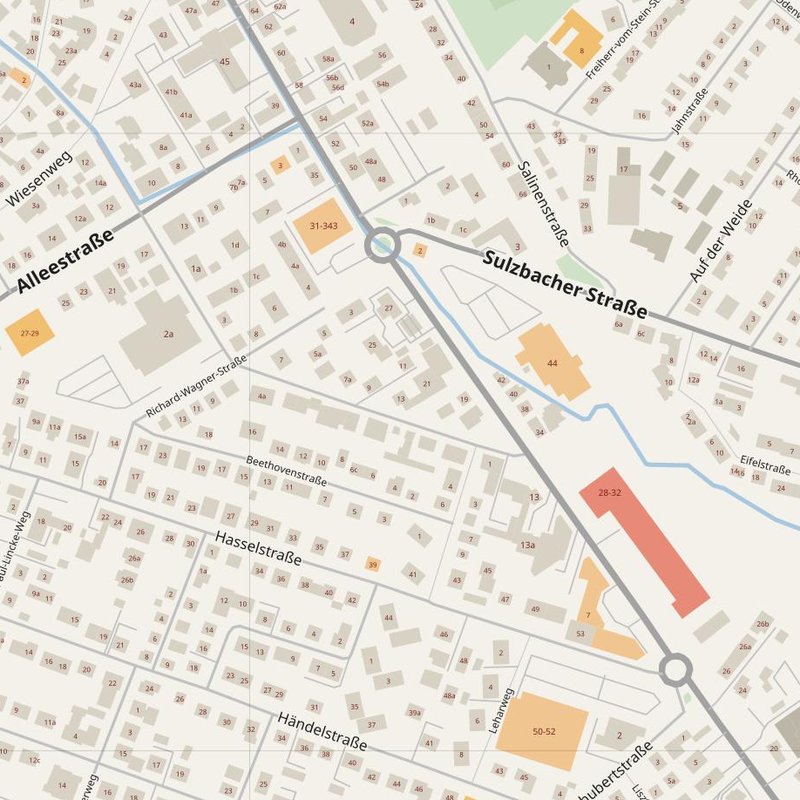 Bad Soden am Taunus street map with house numbers — printable address map PDF, Germany