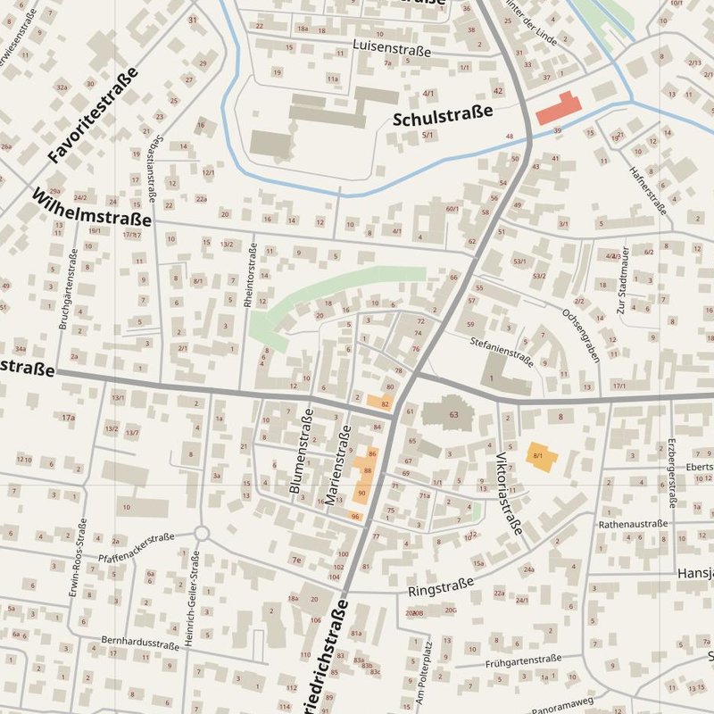 Baden-Baden street map with house numbers — printable address map PDF, Germany