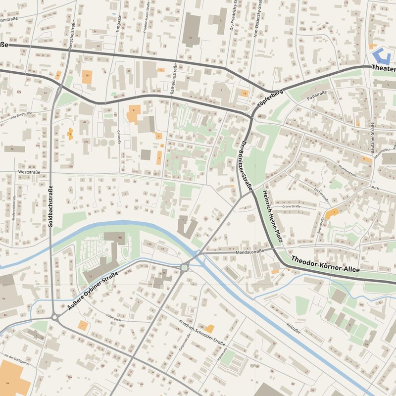 Zittau street map with house numbers — printable address map PDF, Germany
