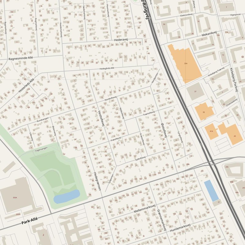 Albertslund street map with house numbers — printable address map PDF, Denmark