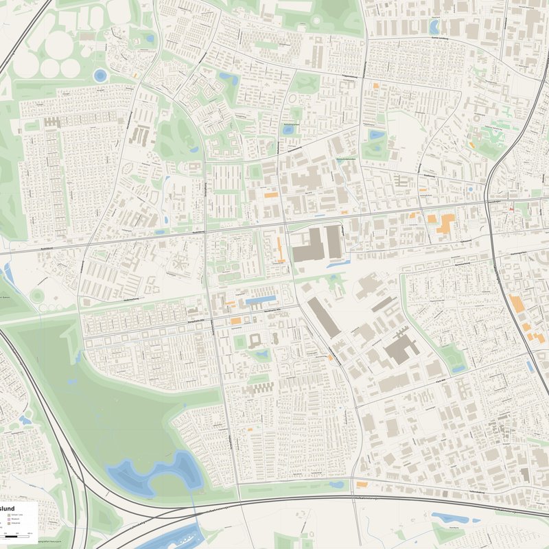 Albertslund Map PDF — Printable Street Map Poster with House Numbers