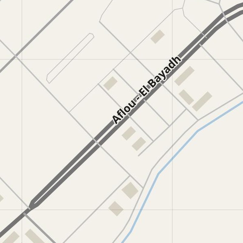 Aflou street map with house numbers — printable address map PDF, Algeria