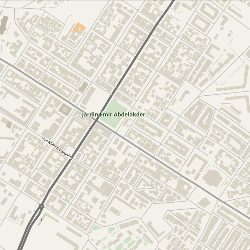 Aïn Bessem street map with house numbers — printable address map PDF, Algeria