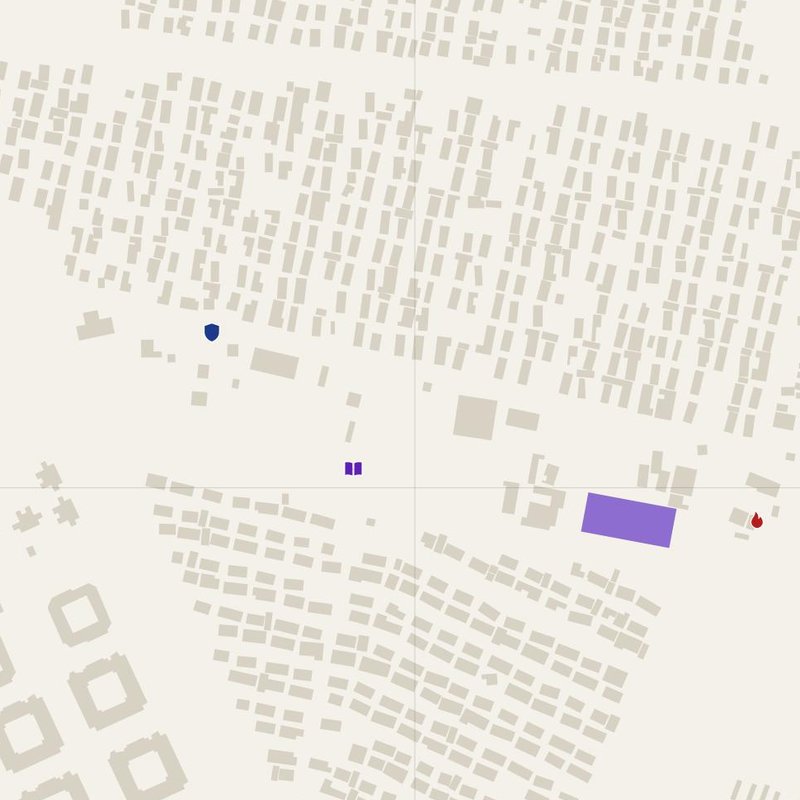 Aïn el Bya map with house numbers, hospitals, police and fire stations — printable PDF, Algeria