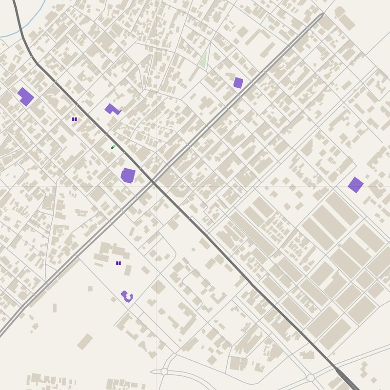 Ain el Hadjel map with house numbers, hospitals, police and fire stations — printable PDF, Algeria