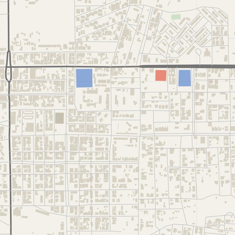 Aïn Kercha street map with house numbers — printable address map PDF, Algeria
