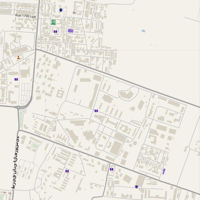 Aïn Taya map with house numbers, hospitals, police and fire stations — printable PDF, Algeria