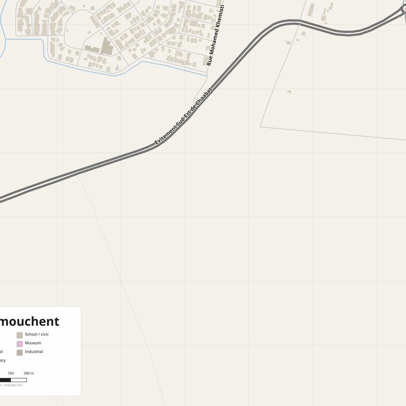 Aïn Temouchent Map PDF — Printable Street Map Poster with House Numbers