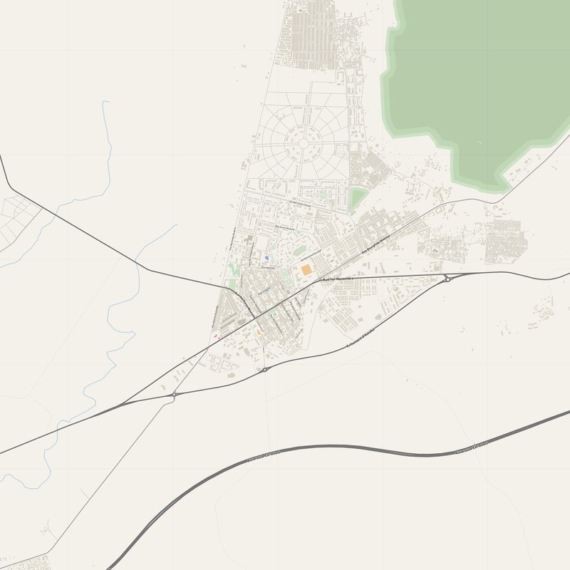 Azzaba Map PDF — Printable Street Map Poster with House Numbers