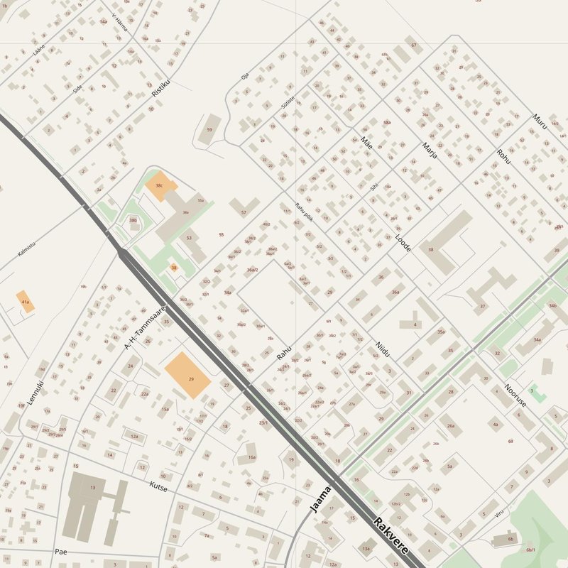 Kohtla-Järve street map with house numbers — printable address map PDF, Estonia