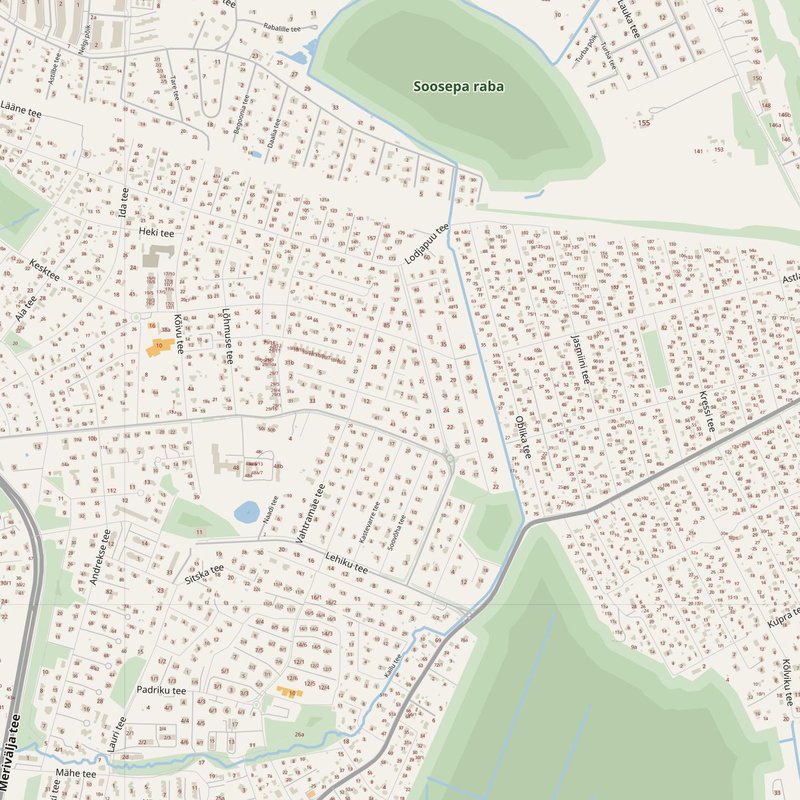 Tallinn street map with house numbers — printable address map PDF, Estonia