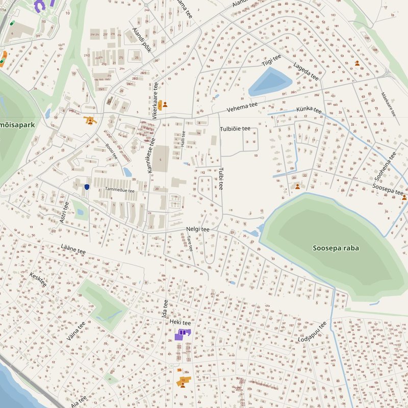 Tallinn map with house numbers, hospitals, police and fire stations — printable PDF, Estonia