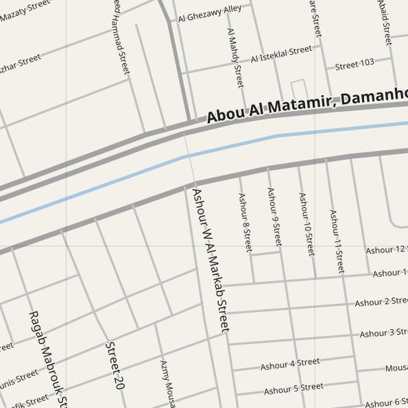 Abū al Maţāmīr street map with house numbers — printable address map PDF, Egypt