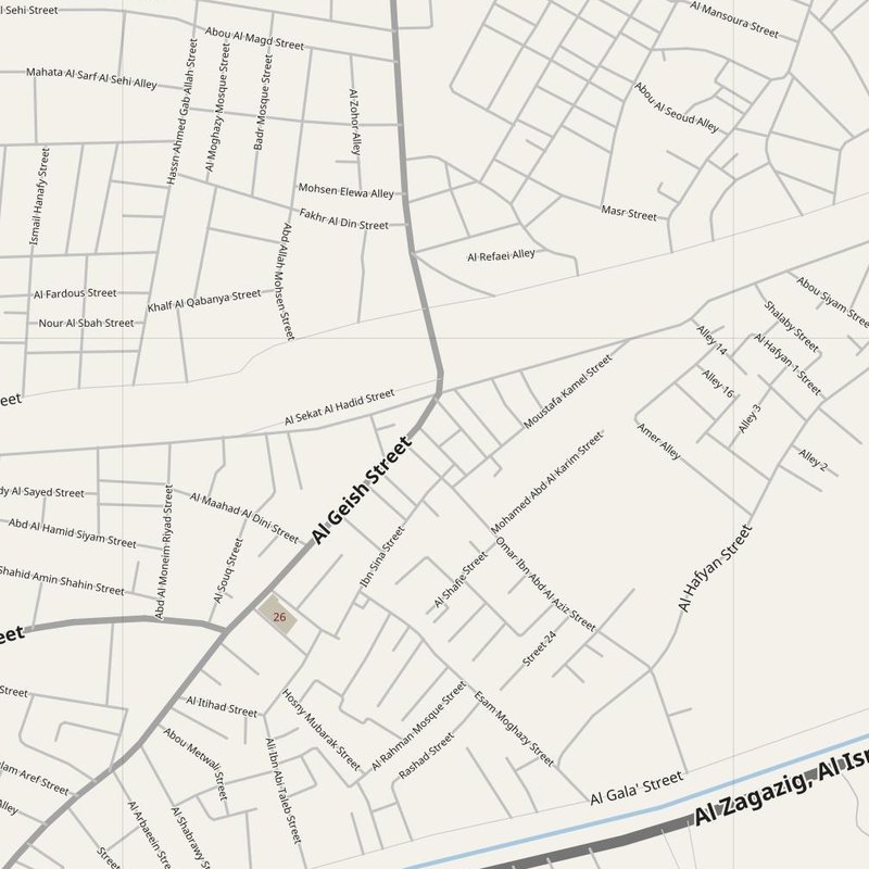 Abū Ḩammād street map with house numbers — printable address map PDF, Egypt