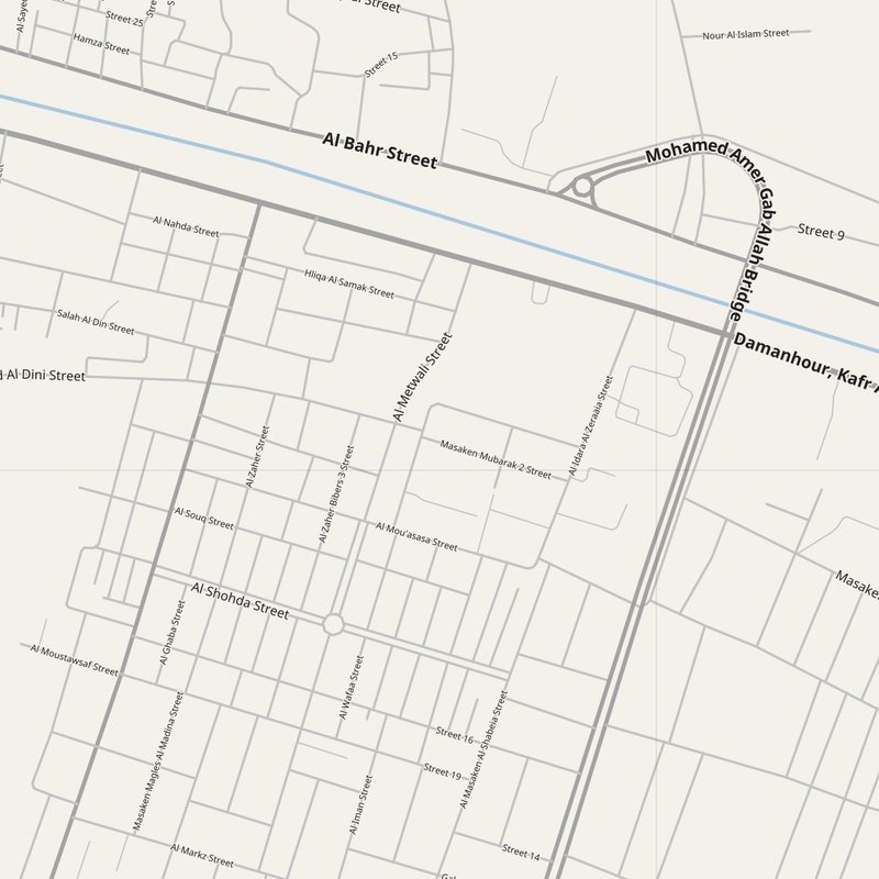Abū Ḩummuş street map with house numbers — printable address map PDF, Egypt