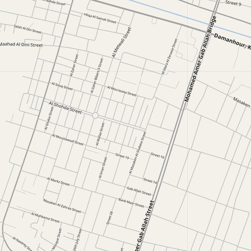 Abū Ḩummuş map with house numbers, hospitals, police and fire stations — printable PDF, Egypt