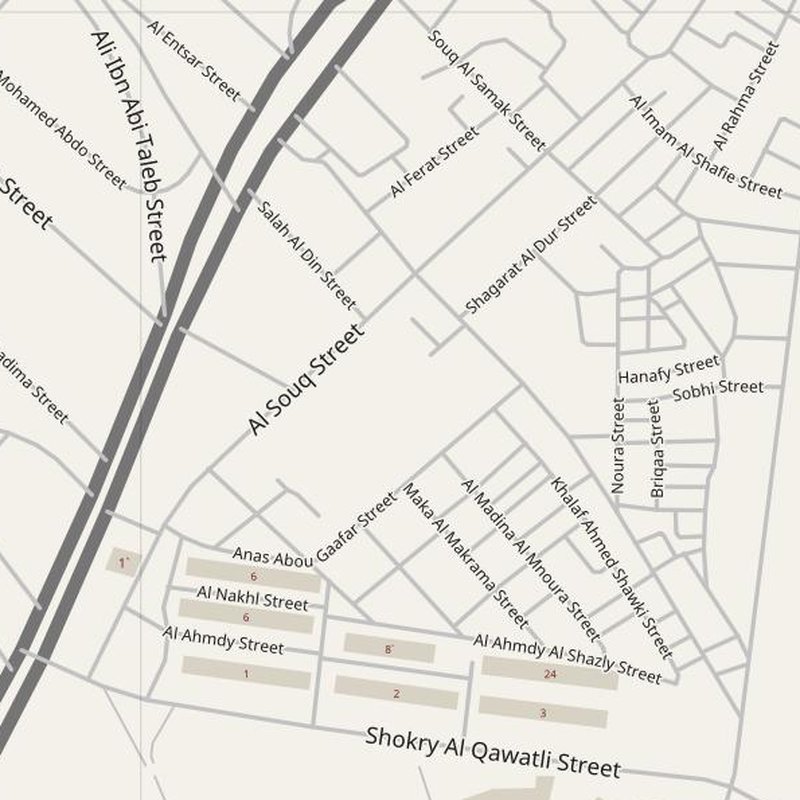 Abū Qīr street map with house numbers — printable address map PDF, Egypt