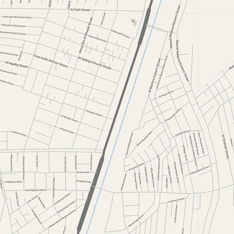 Abū Qurqāş street map with house numbers — printable address map PDF, Egypt