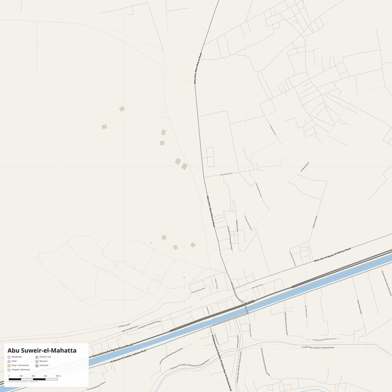 Abu Suweir-el-Mahatta Map PDF — Printable Street Map Poster with House Numbers