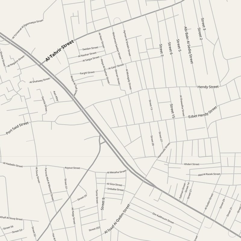 Ad Dilinjāt street map with house numbers — printable address map PDF, Egypt