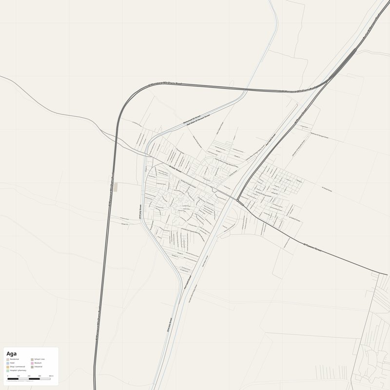 Aga Map PDF — Printable Street Map Poster with House Numbers