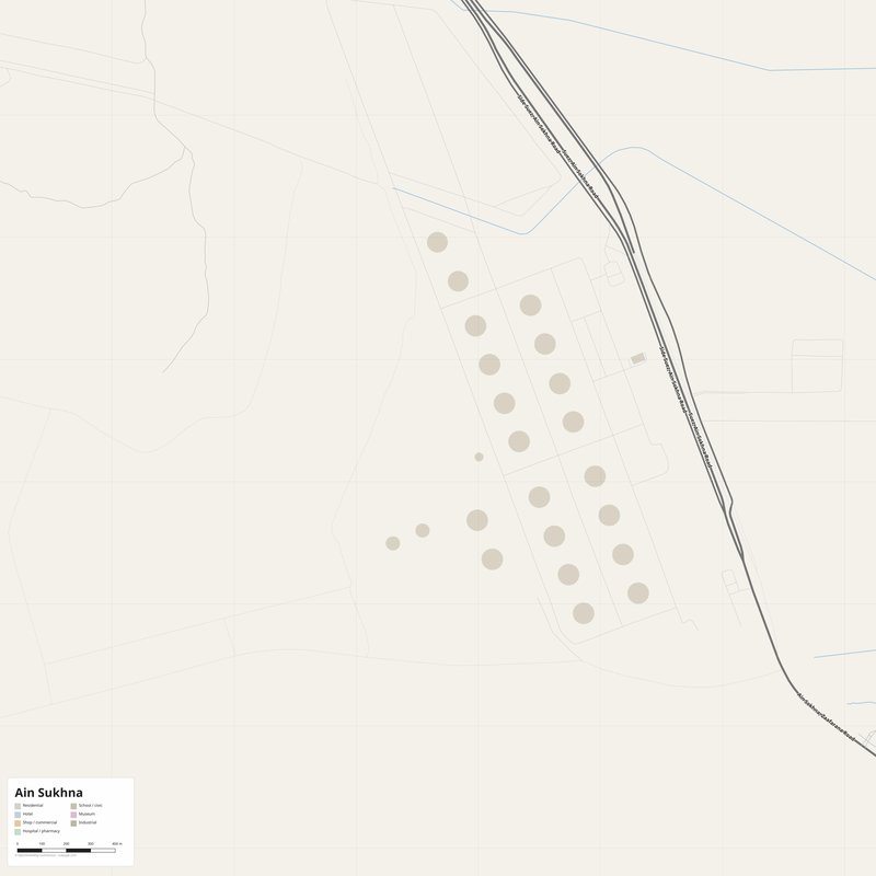 Ain Sukhna Map PDF — Printable Street Map Poster with House Numbers