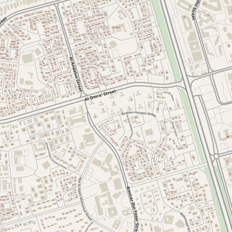 Al ‘Āshir min Ramaḑān street map with house numbers — printable address map PDF, Egypt