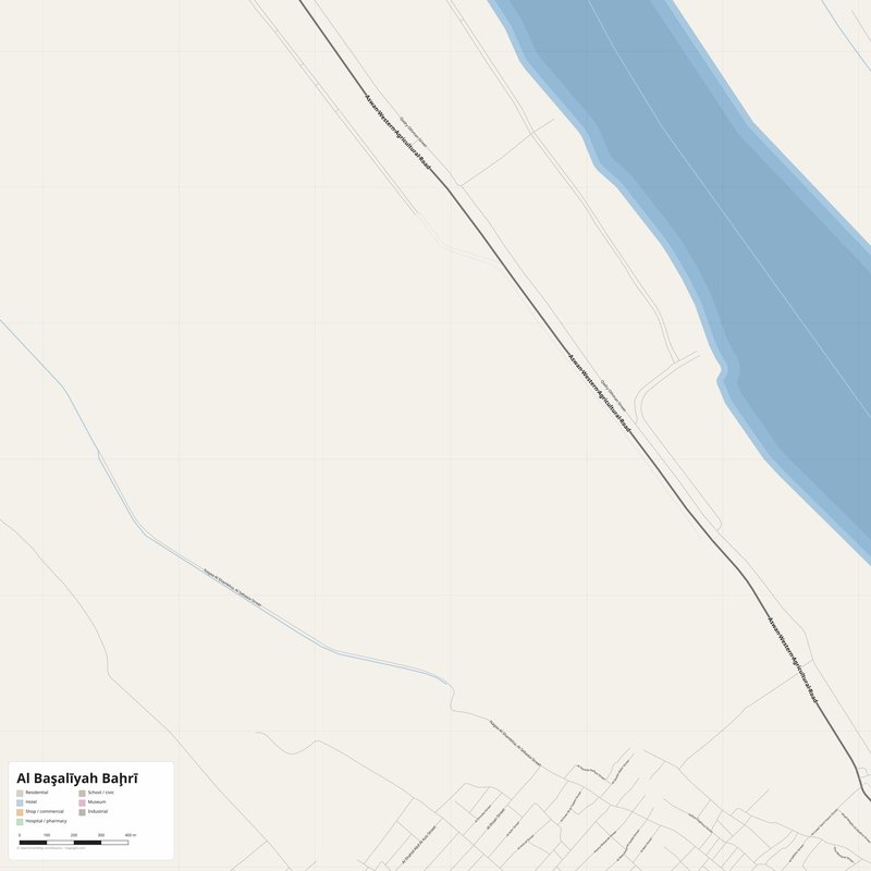 Al Başalīyah Baḩrī Map PDF — Printable Street Map Poster with House Numbers
