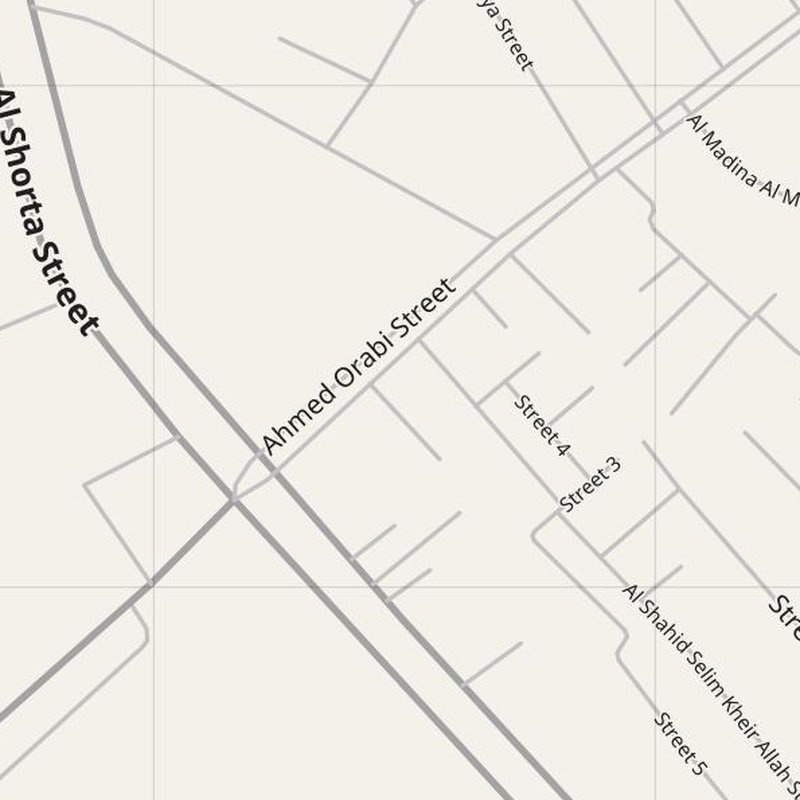 Al Bayāḑīyah map with house numbers, hospitals, police and fire stations — printable PDF, Egypt