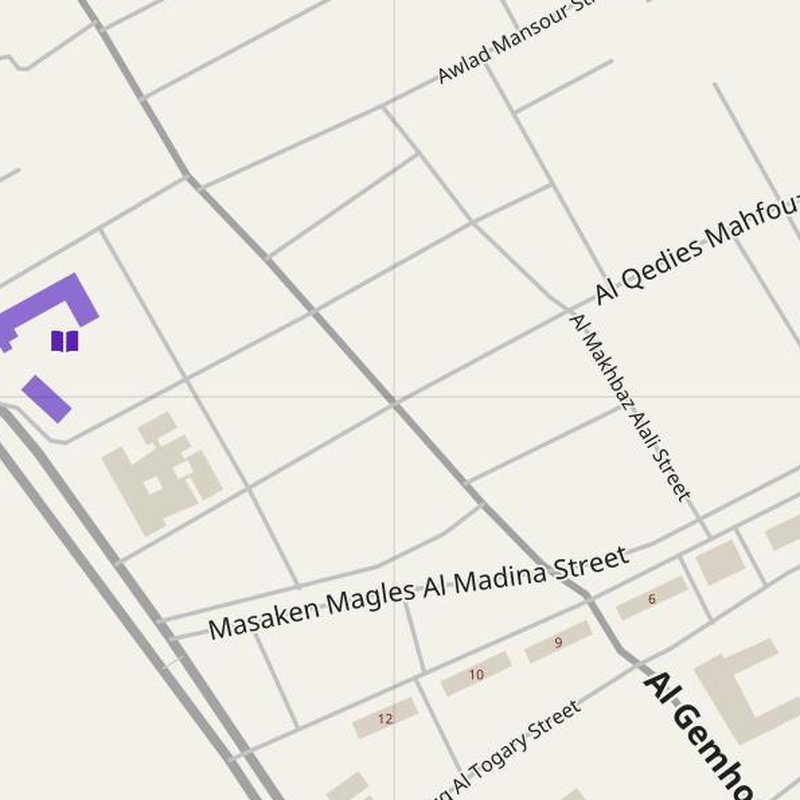 Al Ghanāyim map with house numbers, hospitals, police and fire stations — printable PDF, Egypt