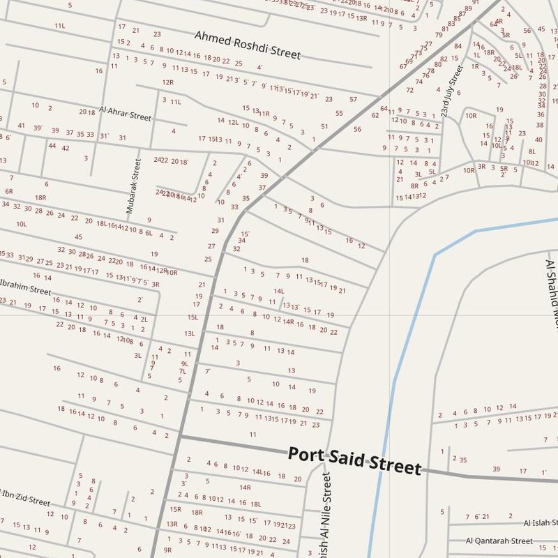Al ‘Idwah street map with house numbers — printable address map PDF, Egypt