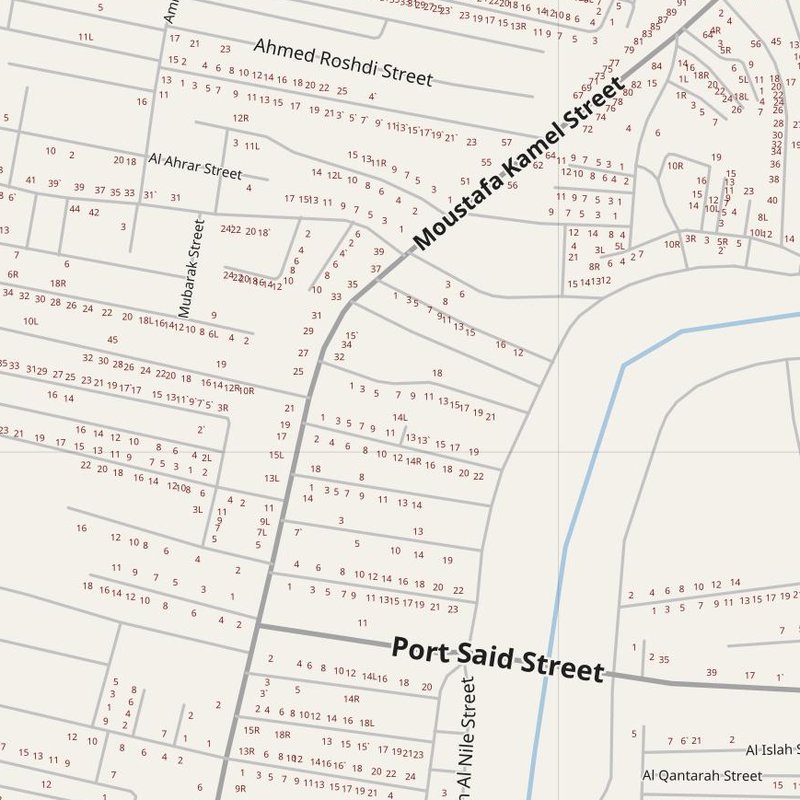 Al ‘Idwah map with house numbers, hospitals, police and fire stations — printable PDF, Egypt
