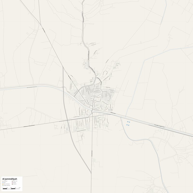 Al Jammālīyah Map PDF — Printable Street Map Poster with House Numbers
