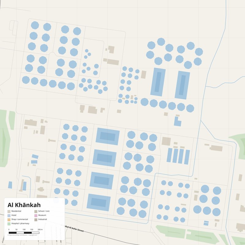 Al Khānkah Map PDF — Printable Street Map Poster with House Numbers