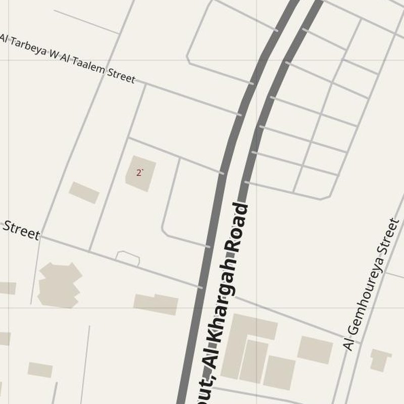 Al Khārjah map with house numbers, hospitals, police and fire stations — printable PDF, Egypt