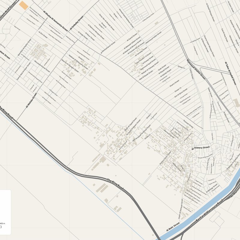 Al Mansurah Map PDF — Printable Street Map Poster with House Numbers